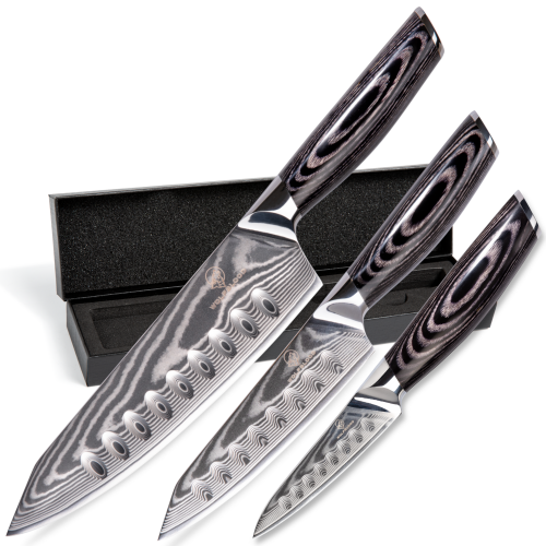 Damastmesser Set Küchenmesser Set Chefmesser Set Damast Küchenmesser Set .png